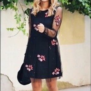 Mesh embroidered party dress
